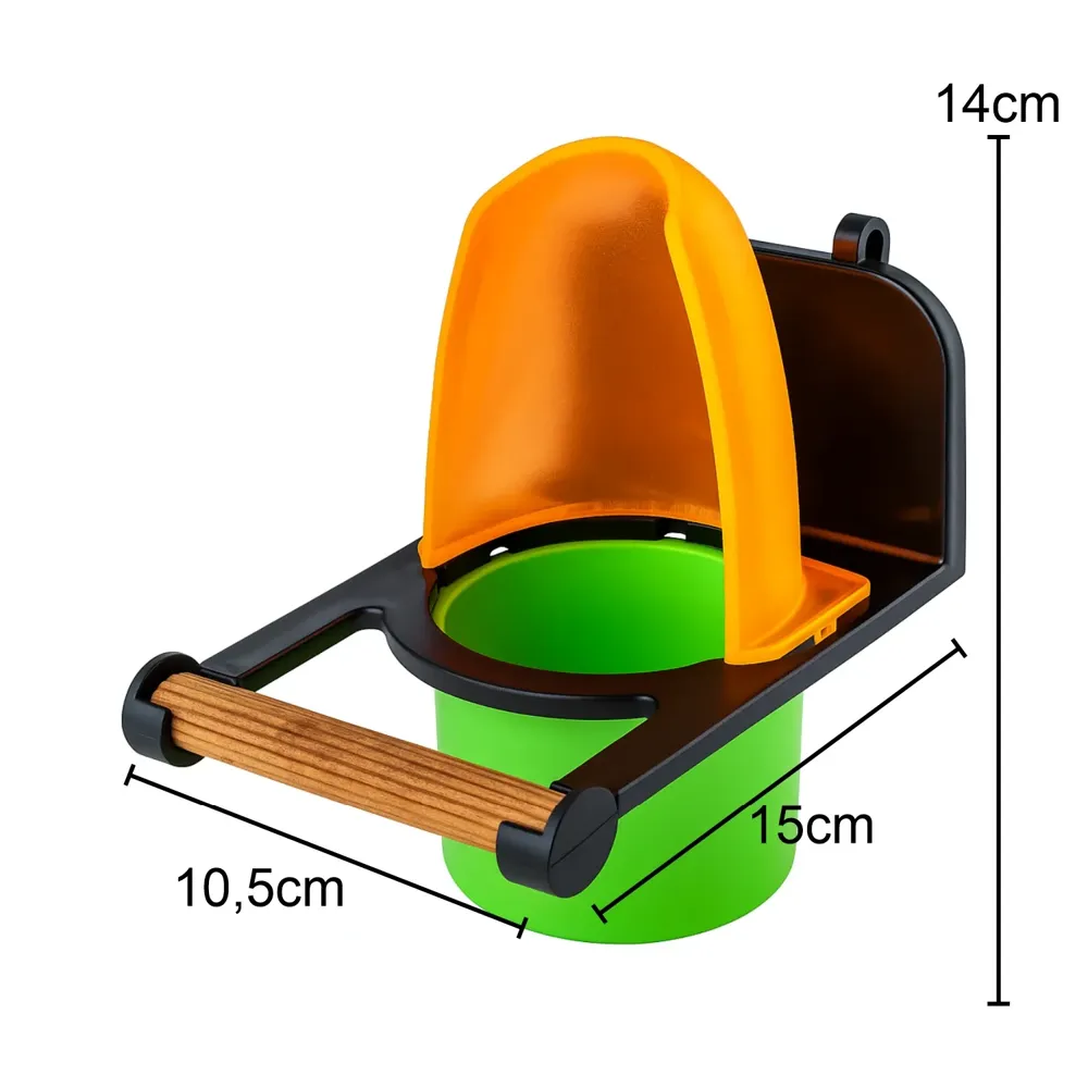 Comedouro com Poleiro para Pássaros Food Clean Animalíssimo Amarelo — foto 4