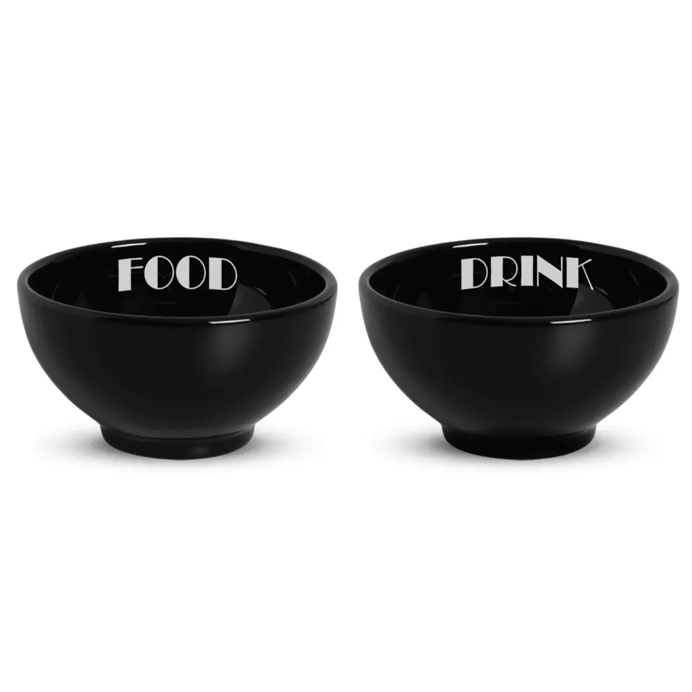 Comedouro Elevado Duplo Porcelana Preto — foto 4