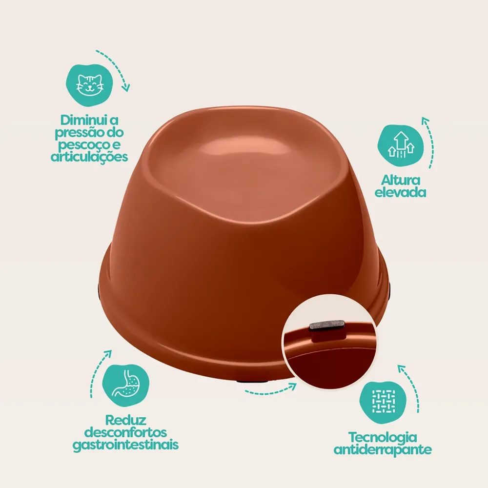 Comedouro Ergonômico para Gatos Stark Pet Cobre — foto 4