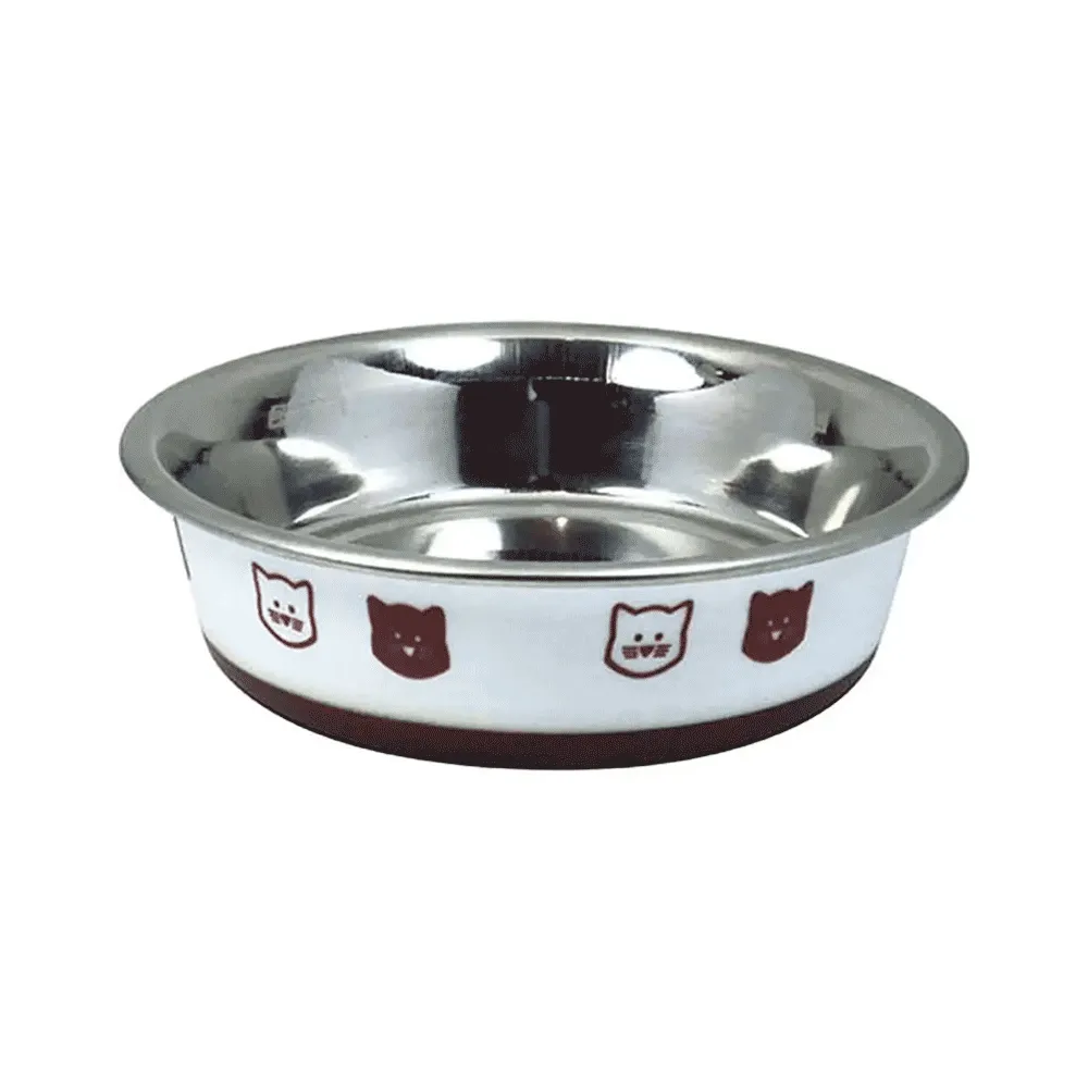 Comedouro Gatos Inox Fusion Branco Jambo