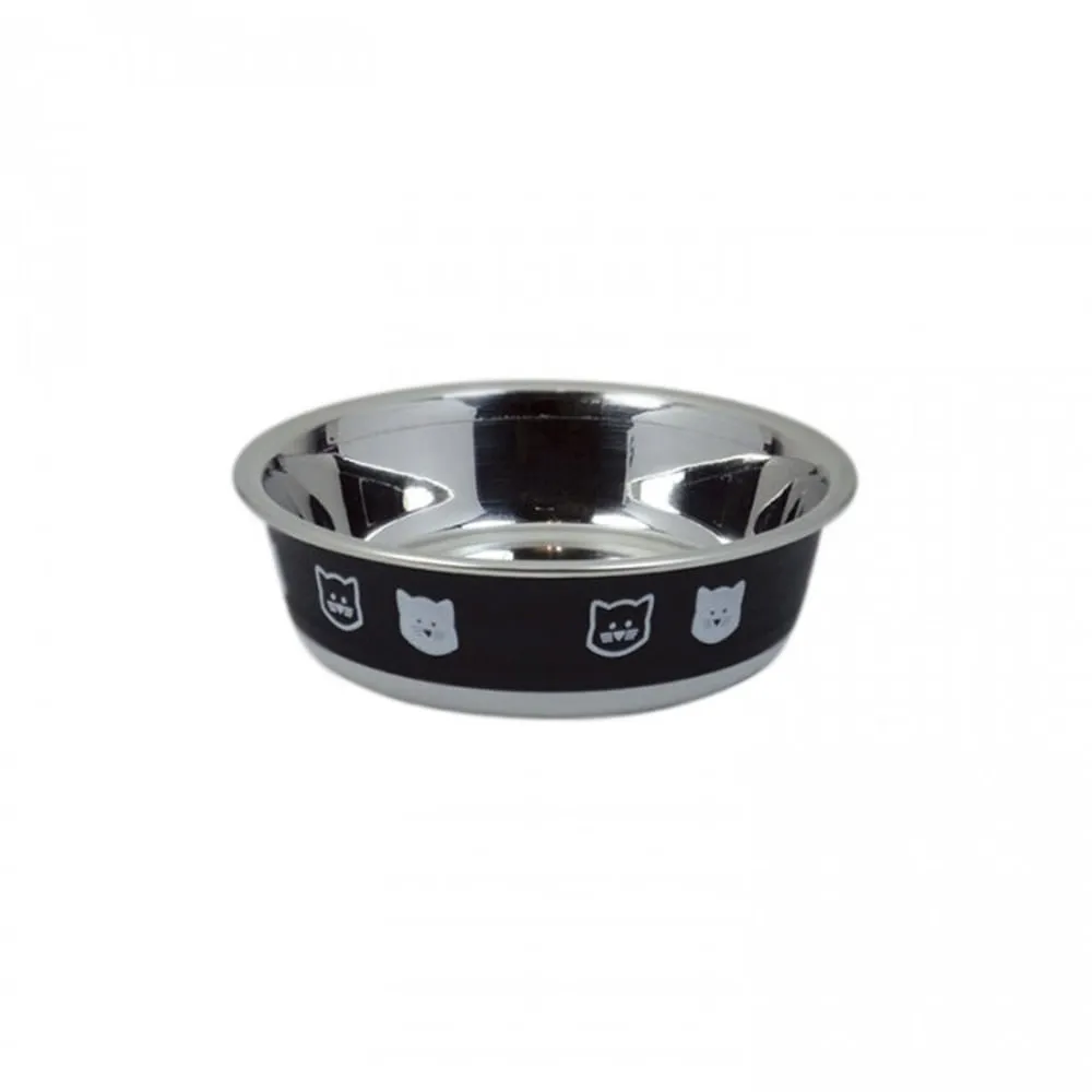 Comedouro Gatos Inox Fusion Preto Jambo