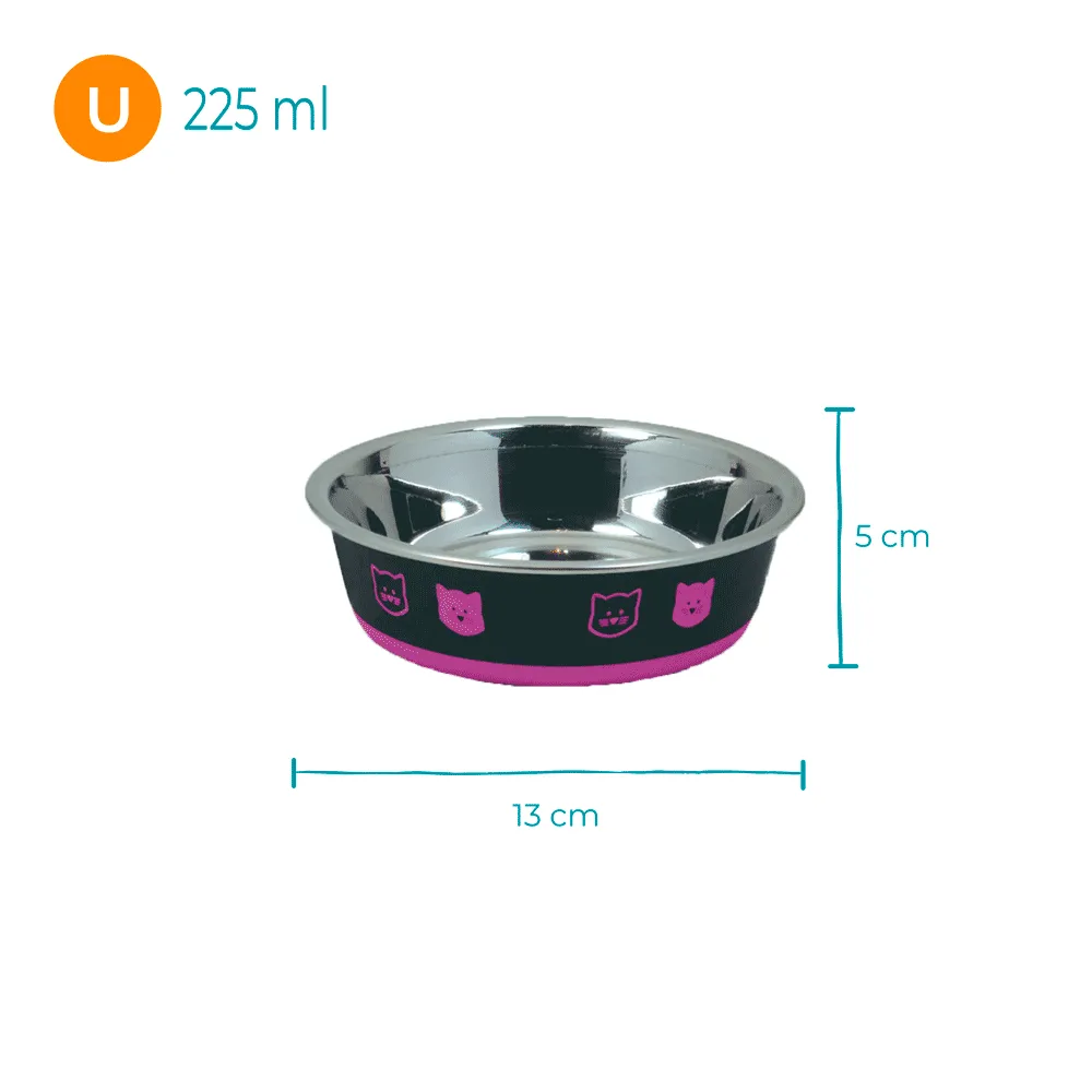 Comedouro Gatos Inox Fusion Rosa Jambo — foto 3