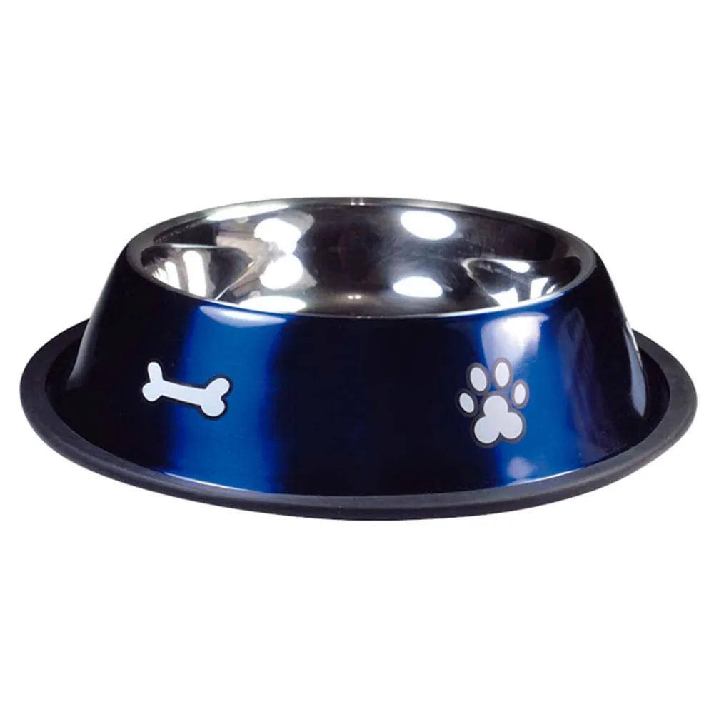 Comedouro Inox Rubber Print Azul Jambo — foto 4