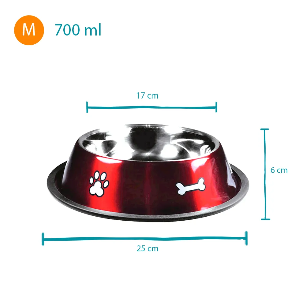 Comedouro Inox Rubber Print Vermelho Jambo — foto 6