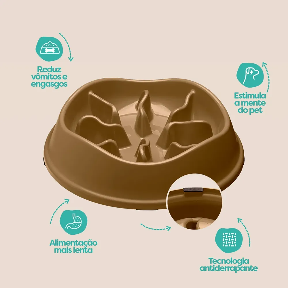 Comedouro Lento com Labirinto Stark Pet Bege — foto 4