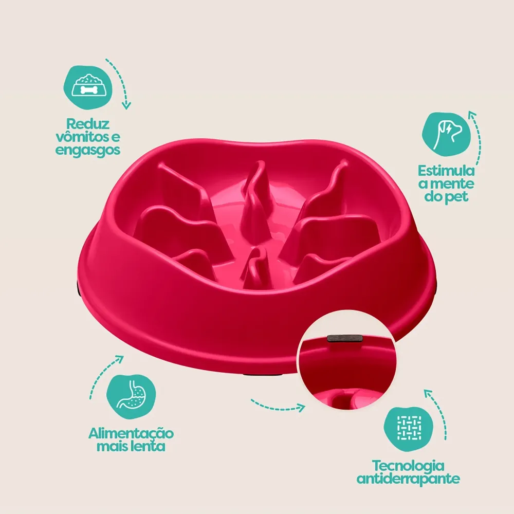 Comedouro Lento com Labirinto Stark Pet Magenta — foto 4