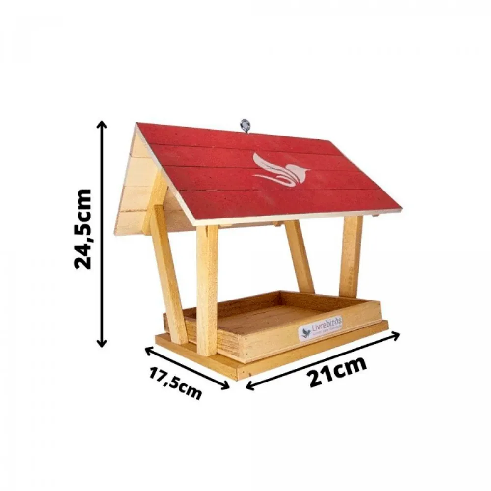 Comedouro Manual Livre Birds para Pássaros Livres Vermelho — foto 3