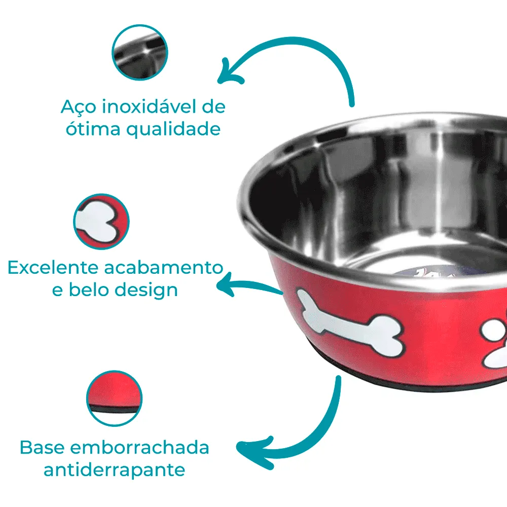 Comedouro Metálico Vermelho Jambo — foto 6
