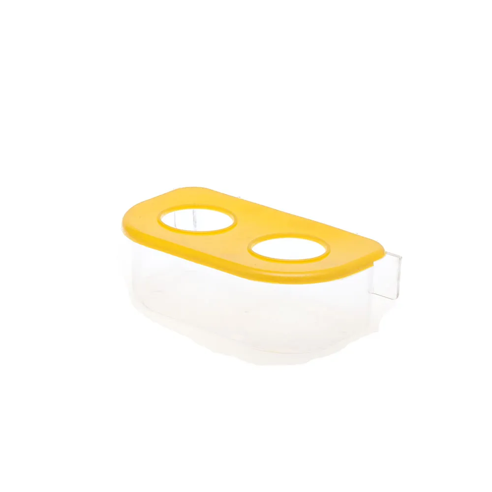 Comedouro Oval 2 Furos com Gancho Tudo Pet Amarelo