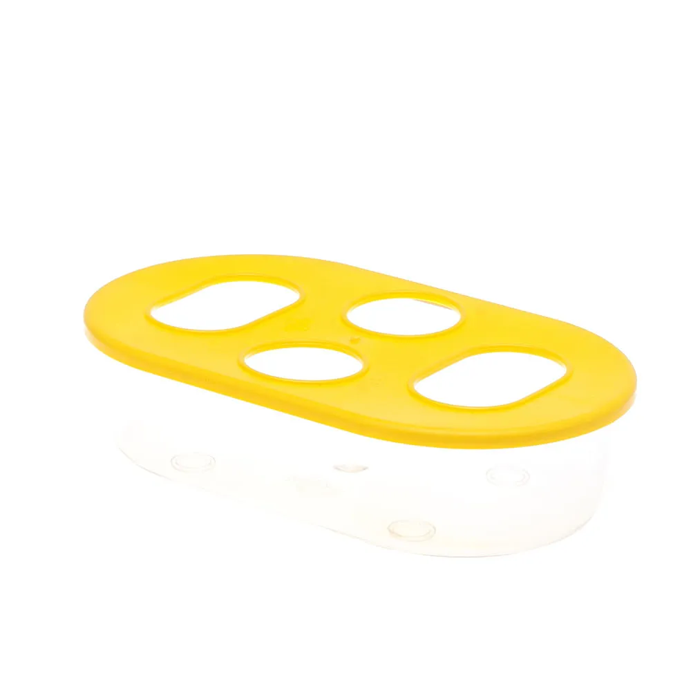 Comedouro Oval 4 Furos Tudo Pet Amarelo