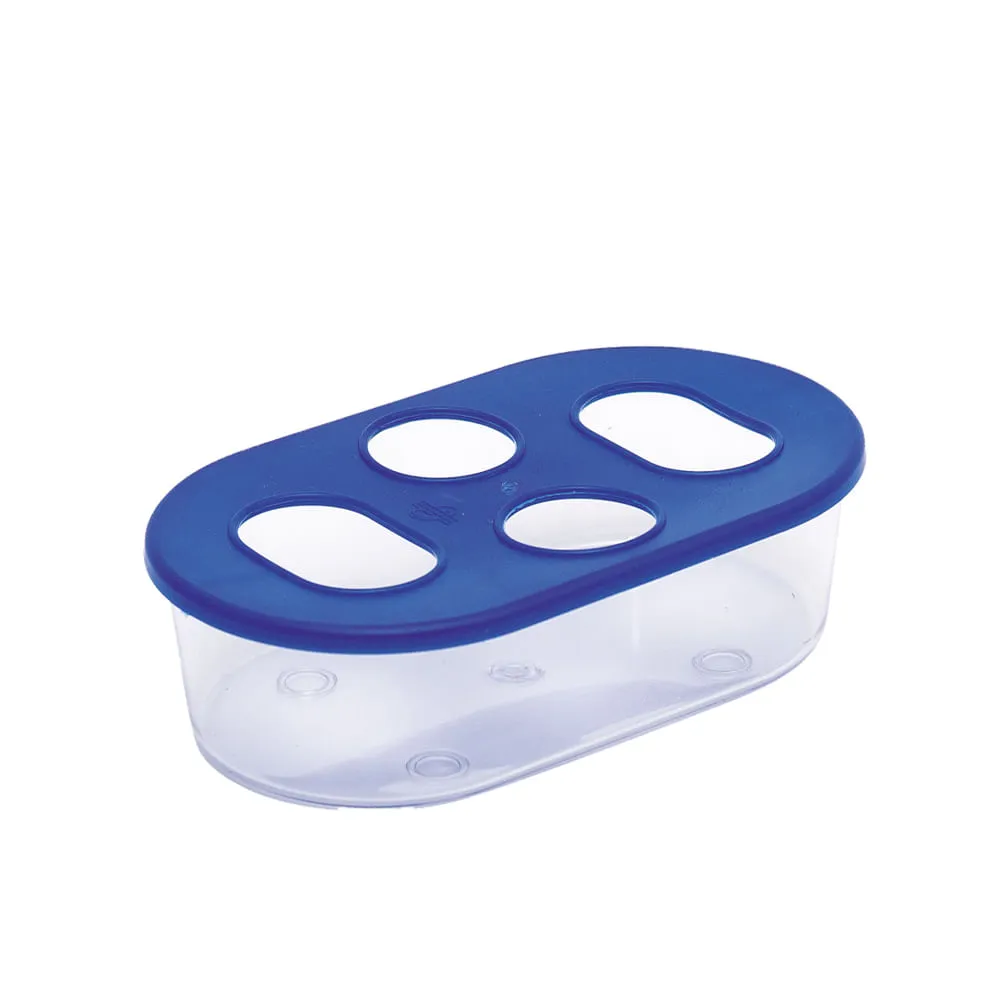 Comedouro Oval 4 Furos Tudo Pet Azul