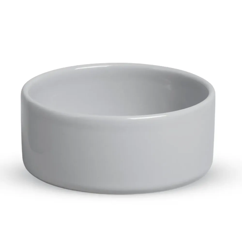 Comedouro Porcelana Grande Cinza
