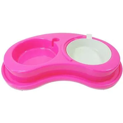 Comedouro Plástico Anti-Formiga Luxo Duplo Furacão Pet Rosa — foto 2