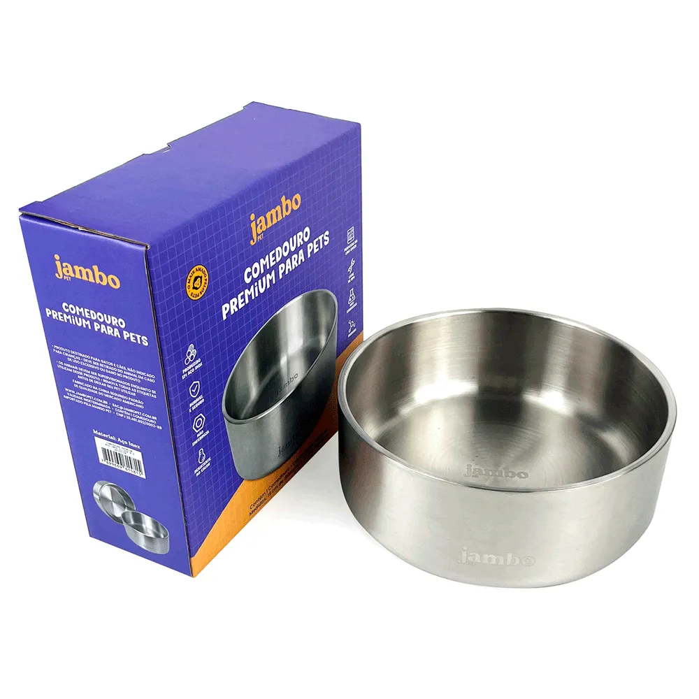 Comedouro Premium Aço Inox Silver Jambo — foto 4