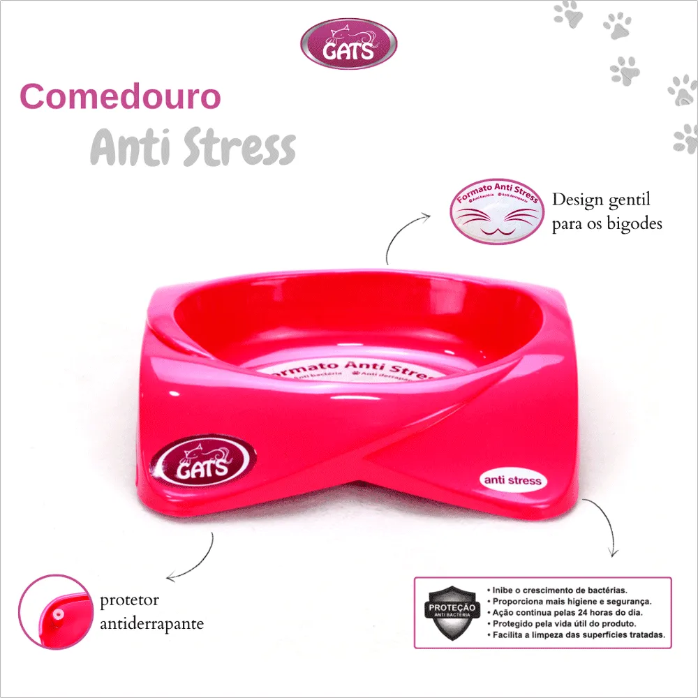 Comedouro Premium Gatos Pet Flex Rosa — foto 2
