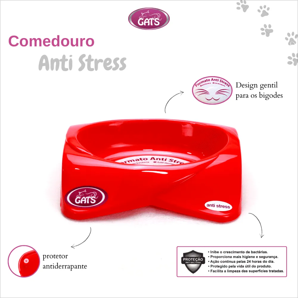 Comedouro Premium Gatos Pet Flex Vermelho — foto 2