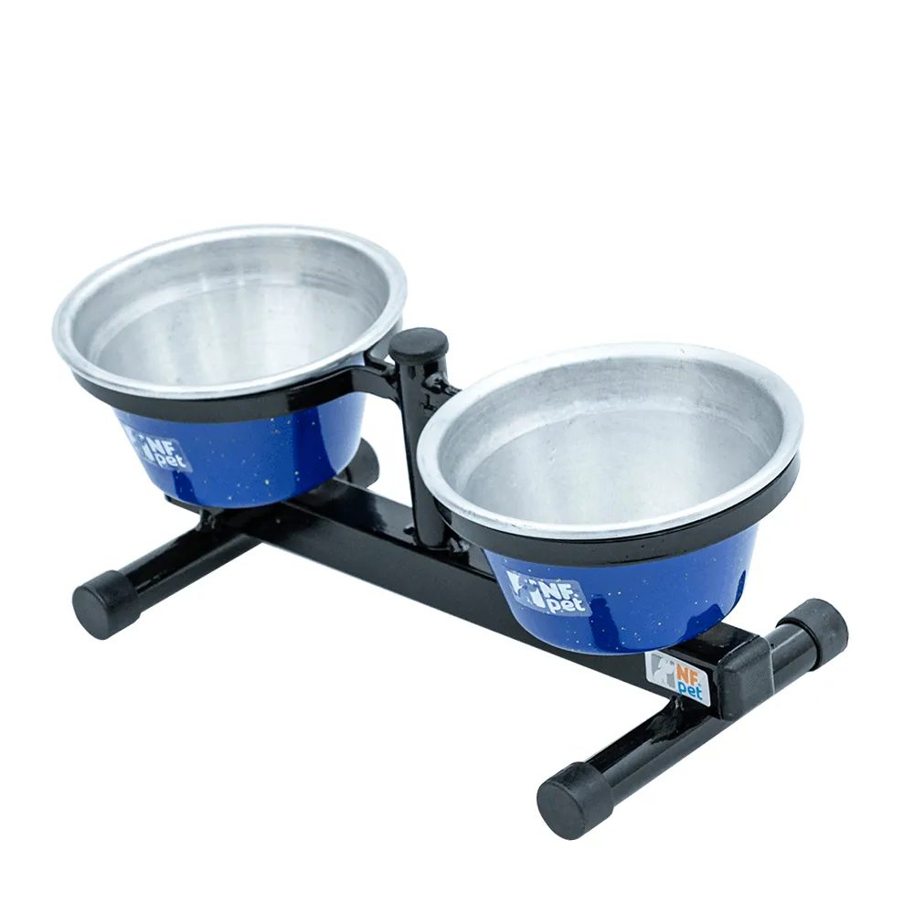 Comedouro Duplo Premium NF Pet Azul — foto 3