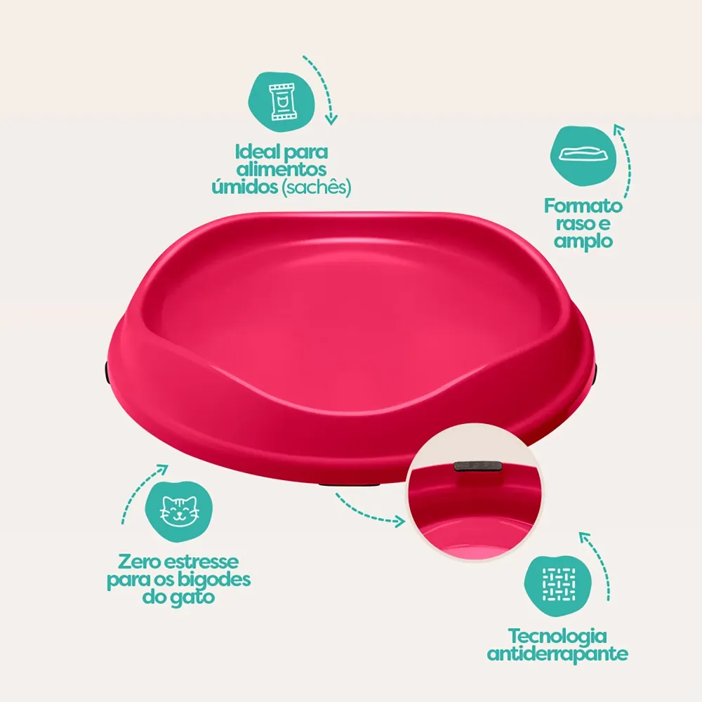 Comedouro Raso para Gatos Stark Pet Magenta — foto 4