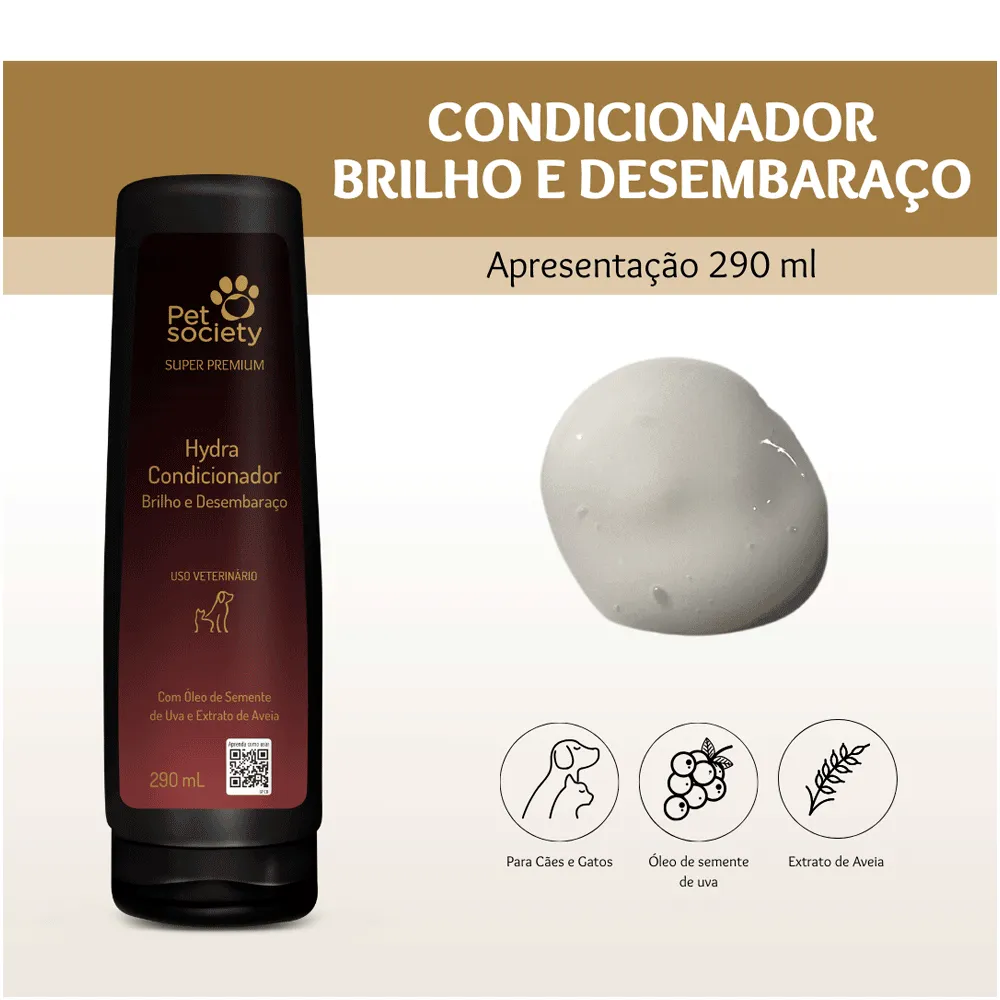 Condicionador Hydra Brilho e Desembaraço Pet Society — foto 2