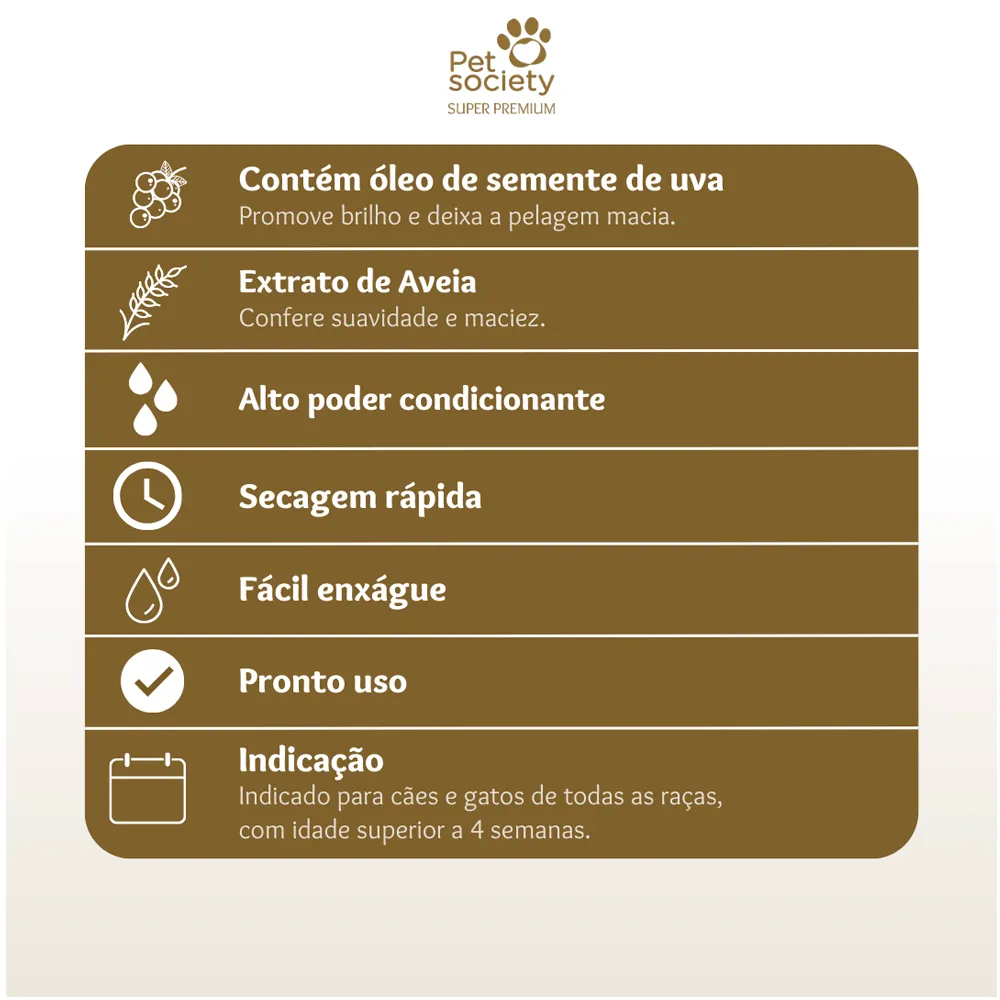 Condicionador Hydra Brilho e Desembaraço Pet Society — foto 3