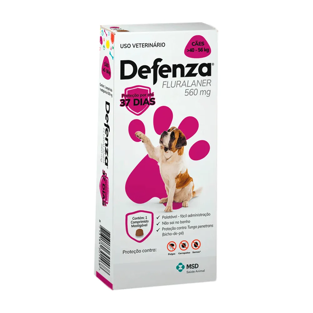 Defenza Antipulgas e Carrapatos para Cães de 40 a 56kg