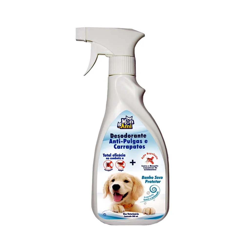 Desodorante Antipulgas e Carrapatos Cães Mon Ami