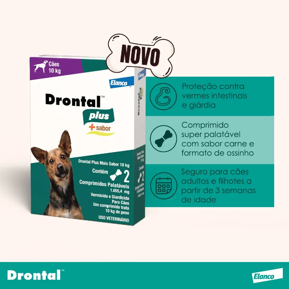Vermífugo Drontal Plus + Sabor para Cães 10kg — foto 3