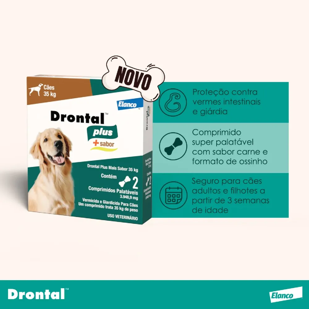 Vermífugo Drontal Plus + Sabor para Cães 35kg — foto 3