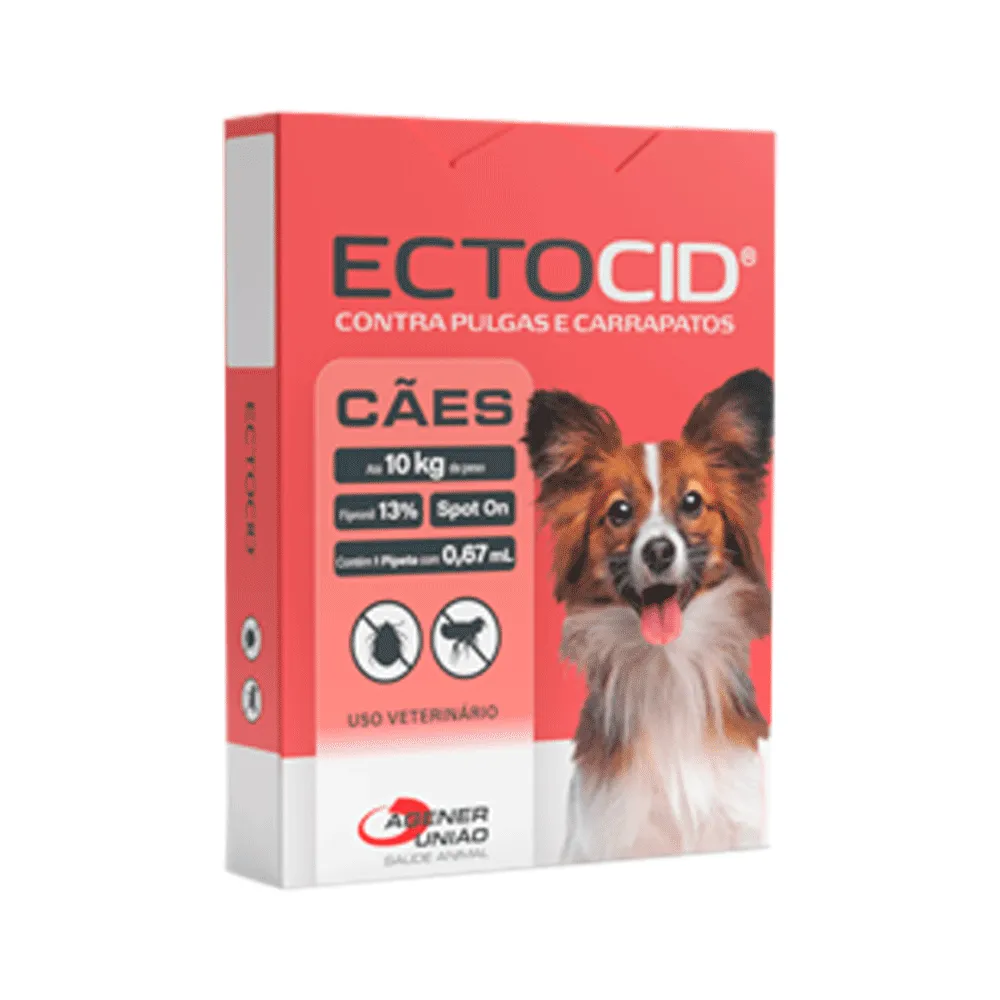 Ectocid Spot On Cães até 10kg Antipulgas e Carrapatos