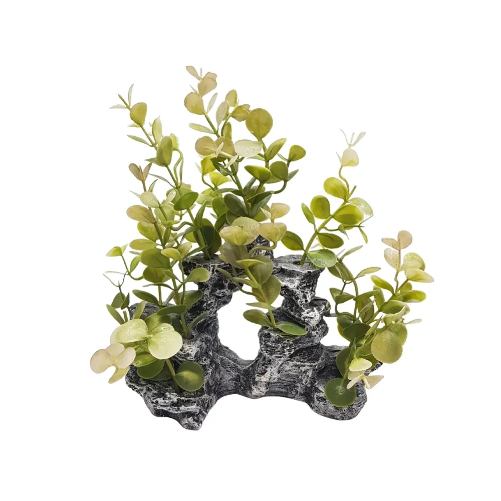Enfeite para Aquário Rocha com Plantas Aquária — foto 2