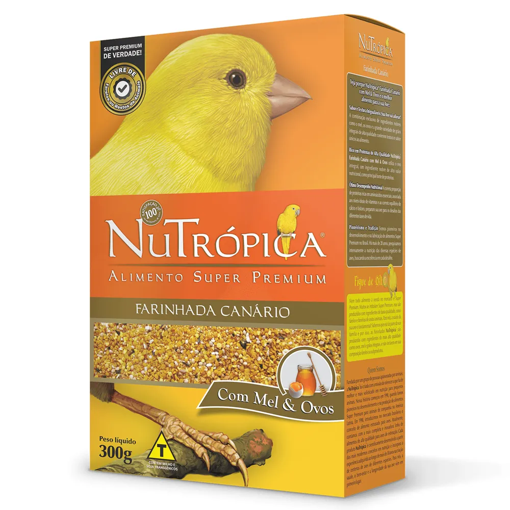 Farinhada Nutrópica para Canário a Base de Mel e Ovos