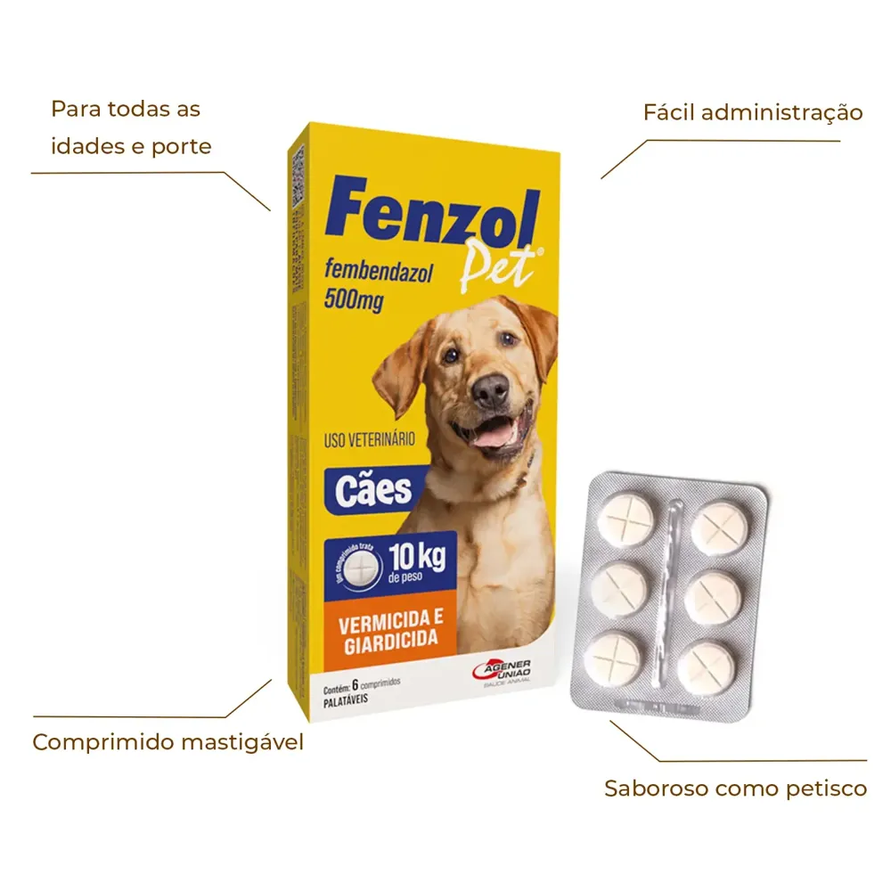 Vermífugo Fenzol Pet 500mg para Cães — foto 3
