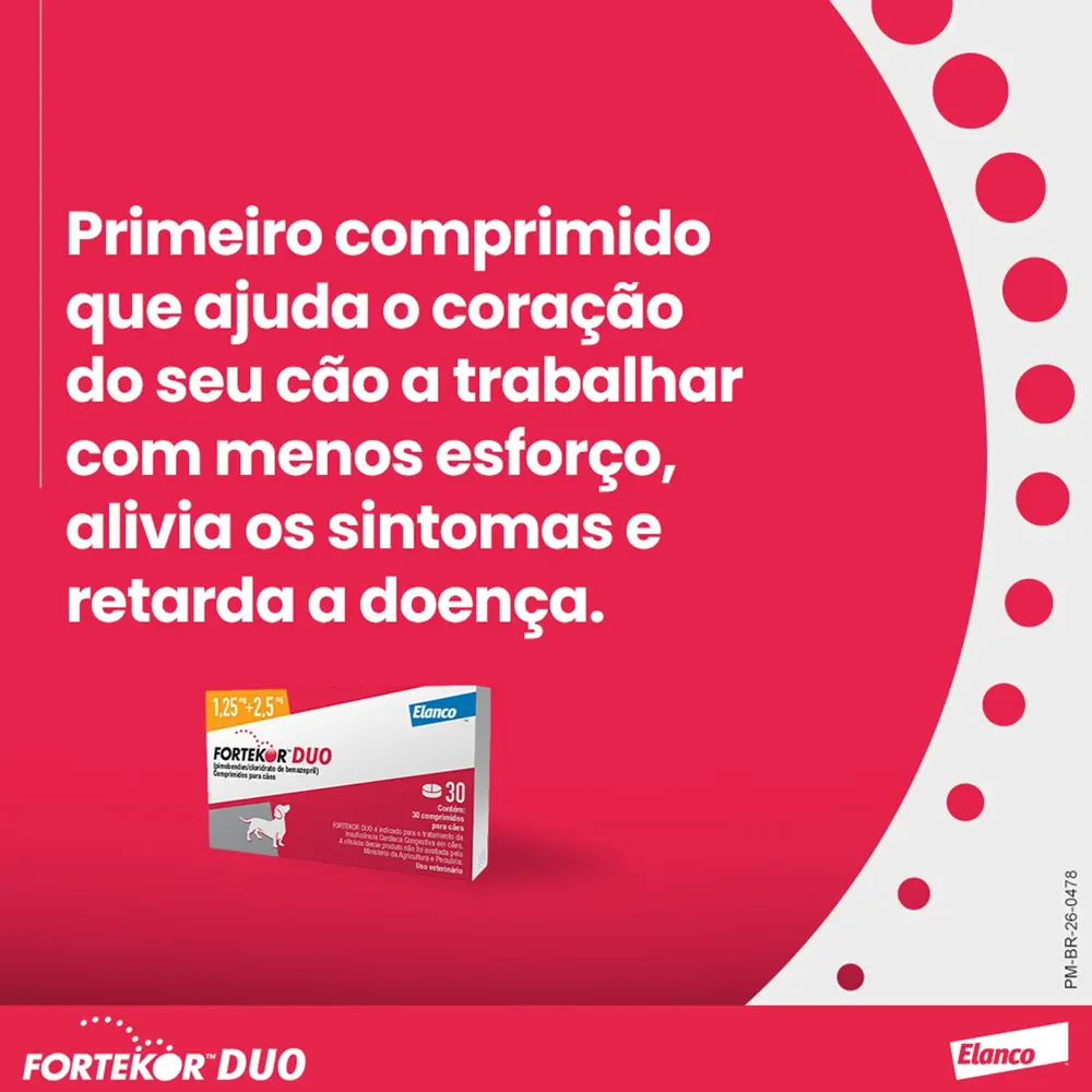 Fortekor Duo 1,25 mg + 2,5 mg para Insuficiência Cardíaca Congestiva em Cães — foto 6