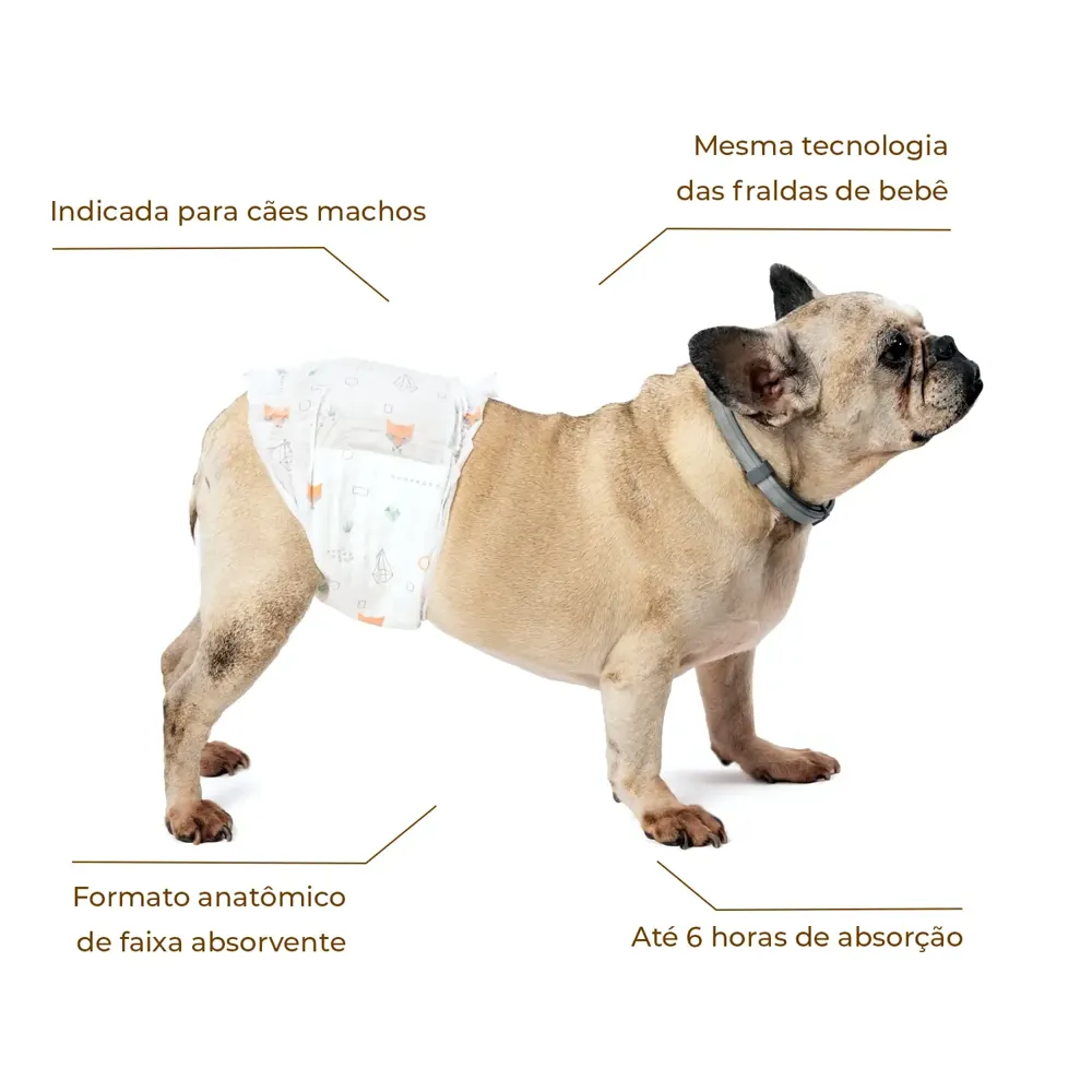 Fralda Higiênica Ecofralda Macho Dogs Care 12 unidades — foto 2