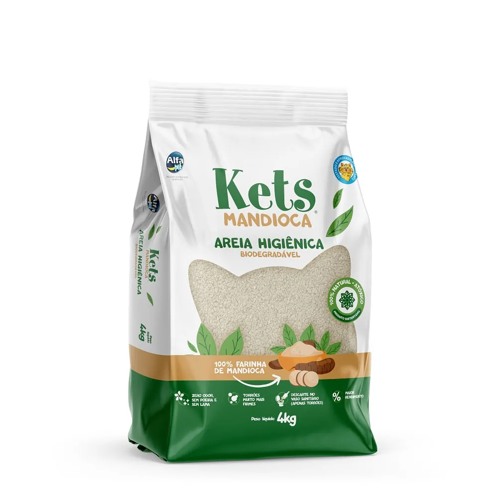 Granulado Higiênico Biodegradável Mandioca Kets