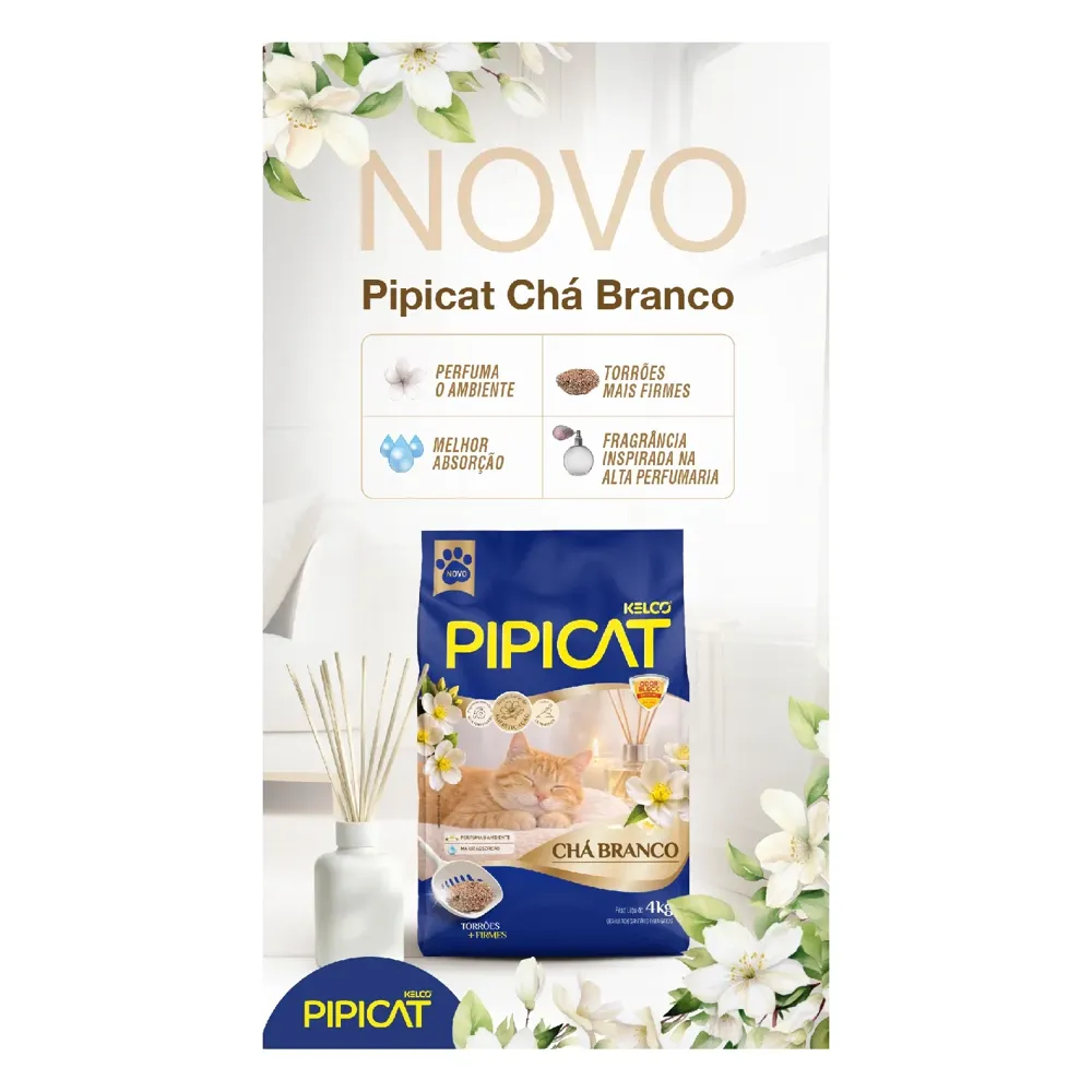 Granulado Higiênico para Gatos Pipicat Chá Branco — foto 2