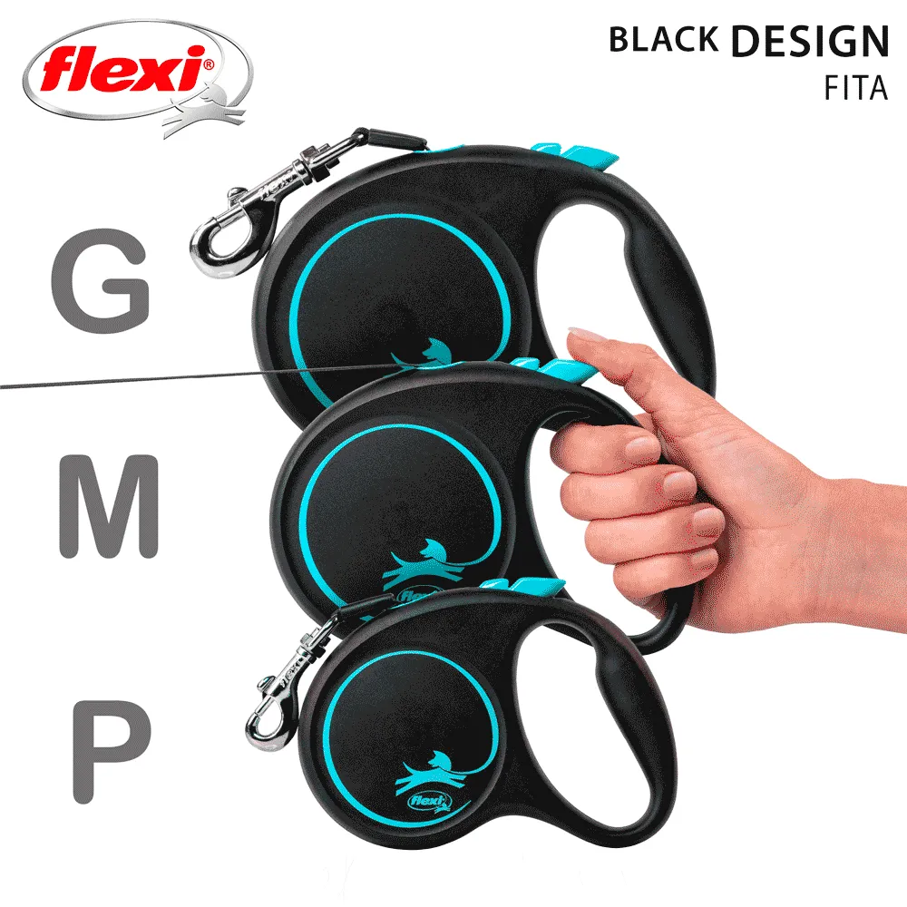 Guia Retrátil Black Design Flexi Azul — foto 5