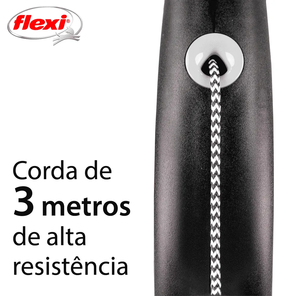 Guia Retrátil Black Design Flexi Prata — foto 4