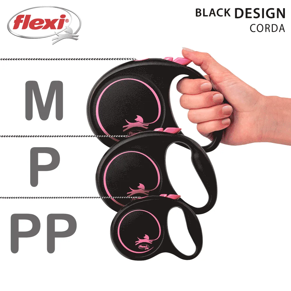 Guia Retrátil Black Design Flexi Rosa — foto 5