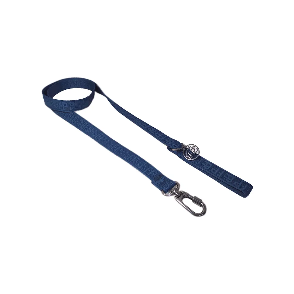 Guia e Peitoral H Jacquard Fábrica Pet Azul — foto 5