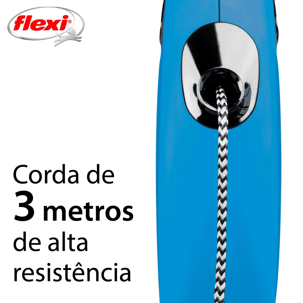Guia Retrátil New Classic 3 M Flexi Azul — foto 4