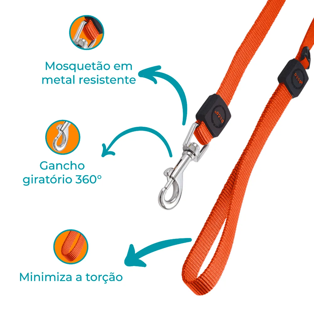 Guia para Cães Nylon Doco Laranja — foto 2
