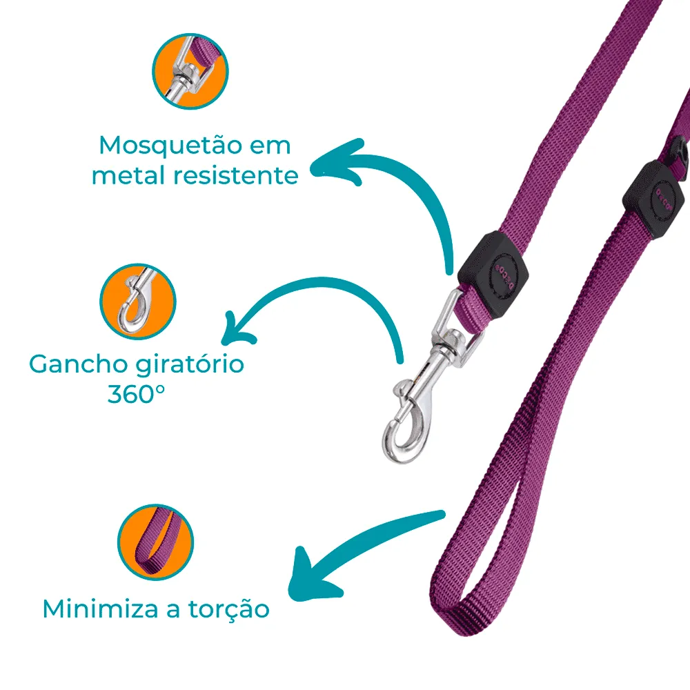 Guia para Cães Nylon Roxa Doco — foto 2