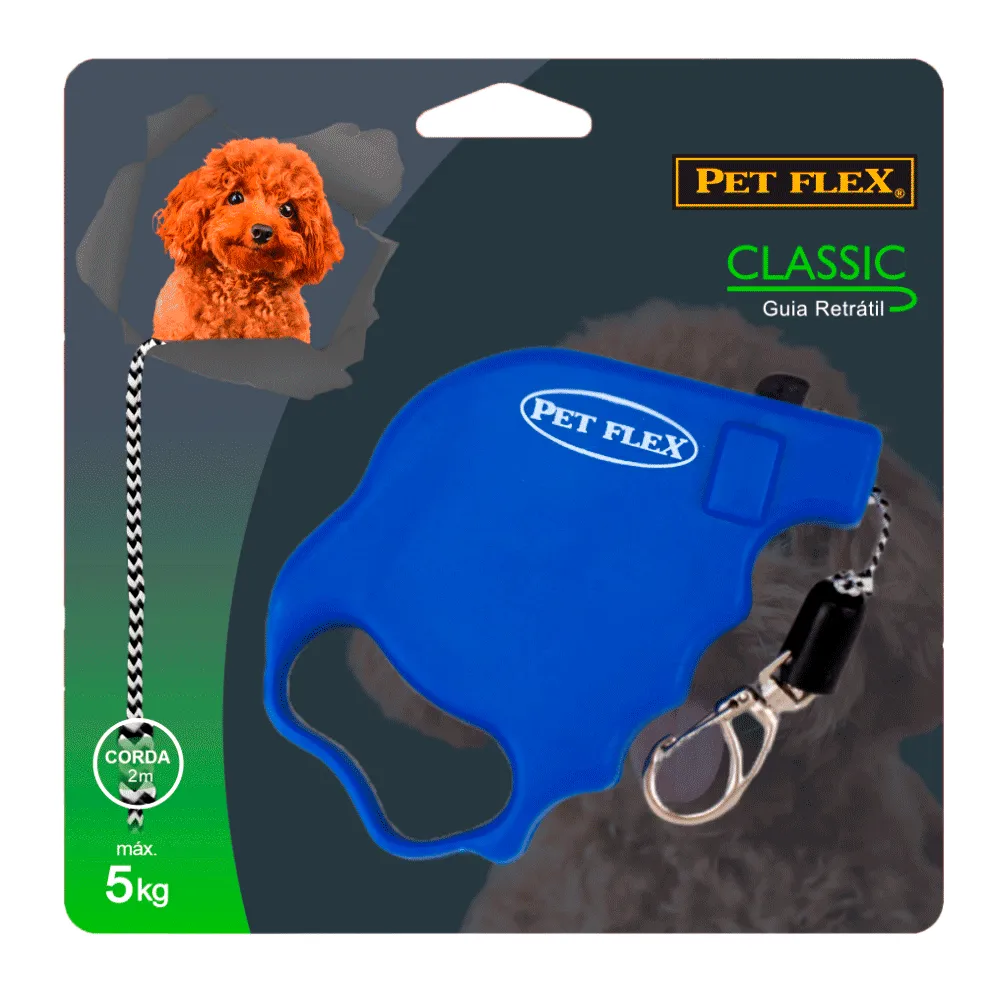 Guia Retrátil Classic Pet Flex Azul — foto 4
