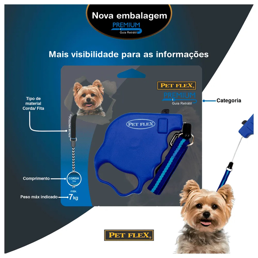 Guia Retrátil Premium Pet Flex Azul — foto 5