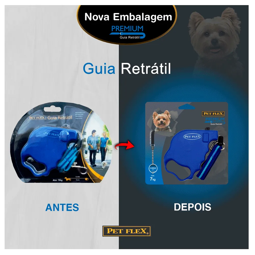 Guia Retrátil Premium Pet Flex Azul — foto 6