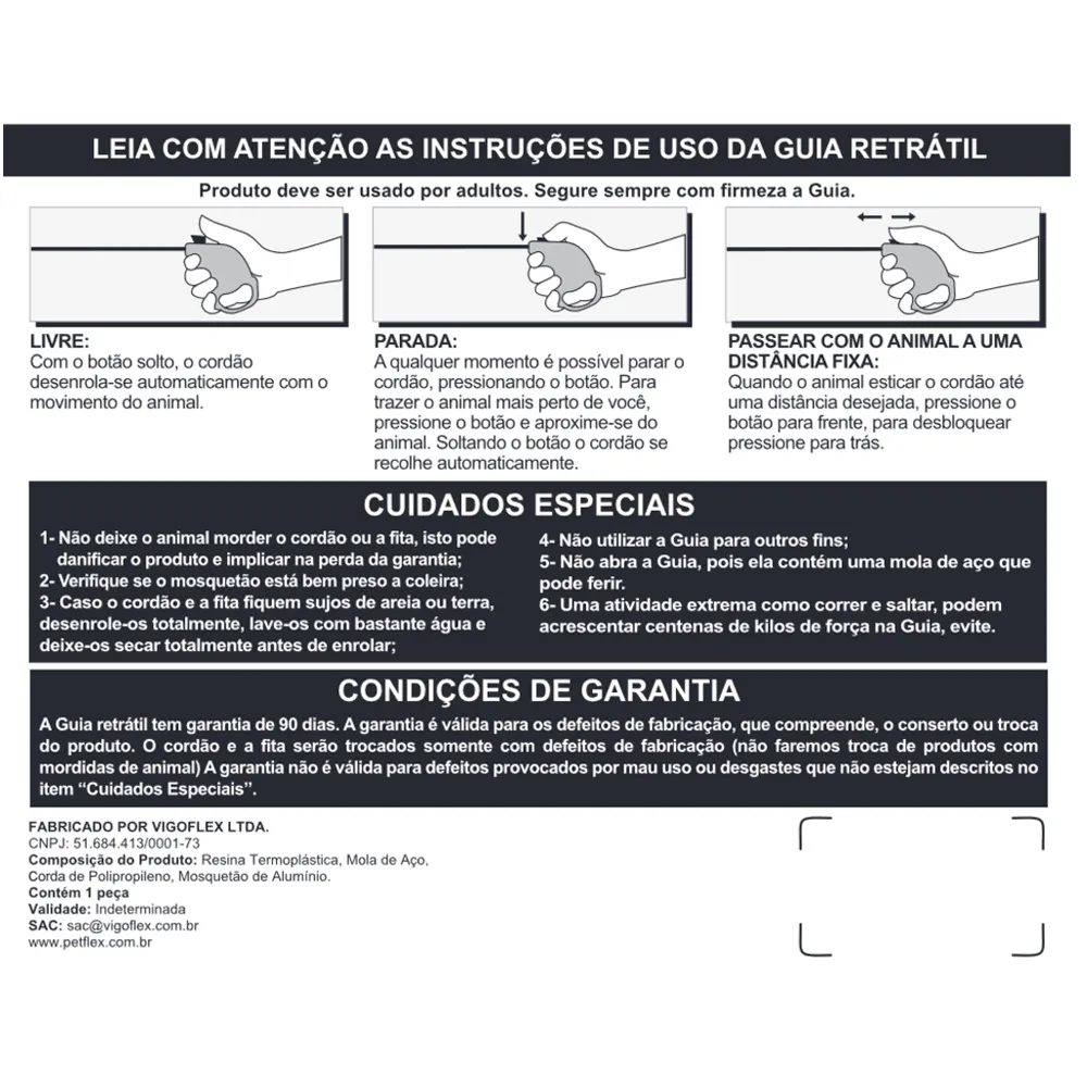 Guia Retrátil Classic Pet Flex Vermelha — foto 4