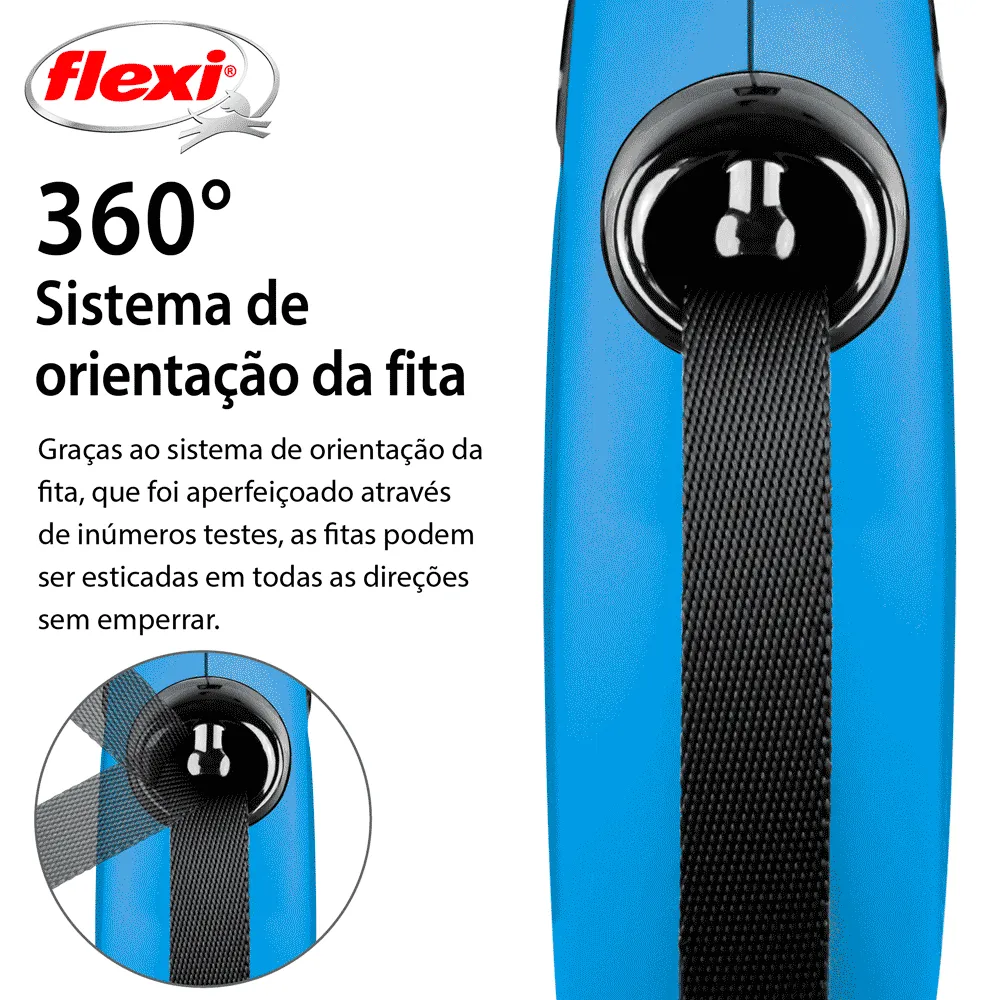 Guia Retrátil New Classic 5 M Flexi Azul — foto 4