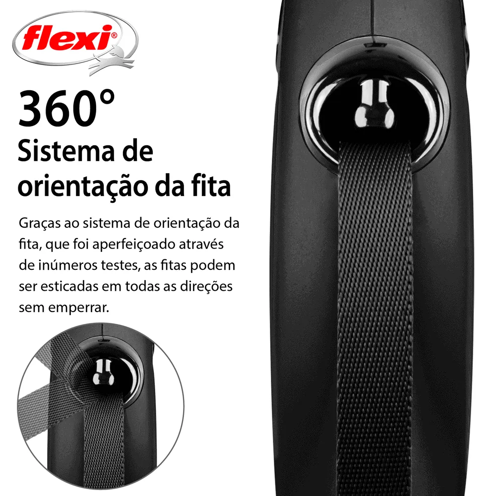 Guia Retrátil New Classic 5 M Flexi Preta — foto 4