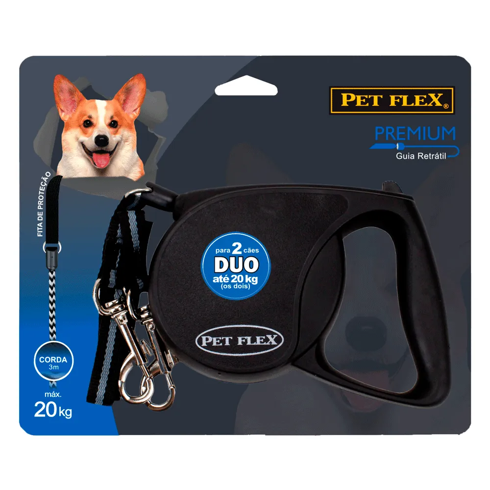 Guia Retrátil Premium Duo Pet Flex Preta — foto 4